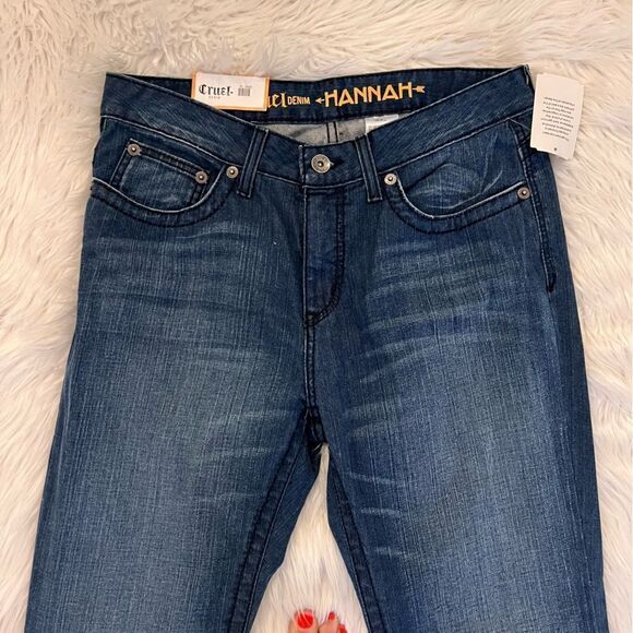 NWT Cruel Denim® 31 Long Hannah Flare Jeans Blue Denim Western Snap Bottom - Picture 4 of 10